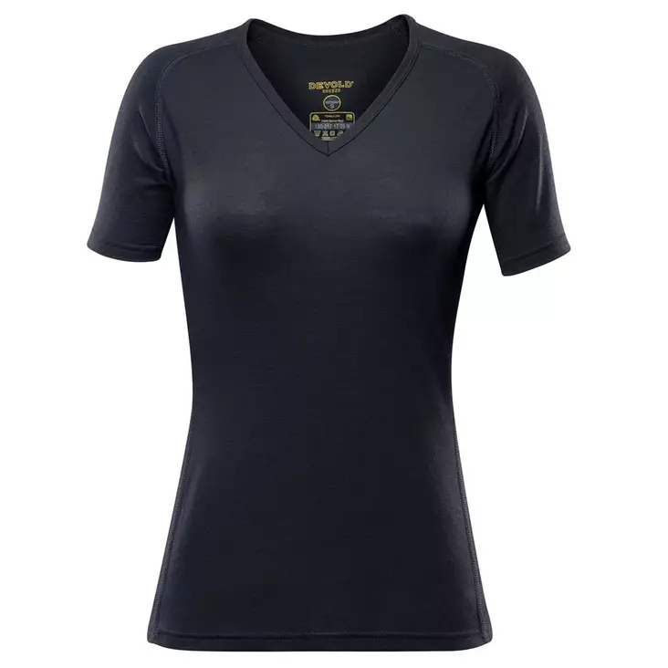 Devold Women's T-Shirt V-Neck Black L - T-skjortor - 7028567145340 - 1