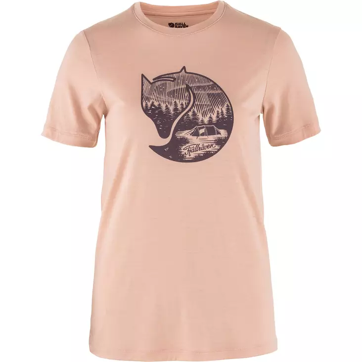 Fjällräven Abisko Wool Fox SS W L Chalk Rose-Port - T-Paidat - 7323450988500 - 1