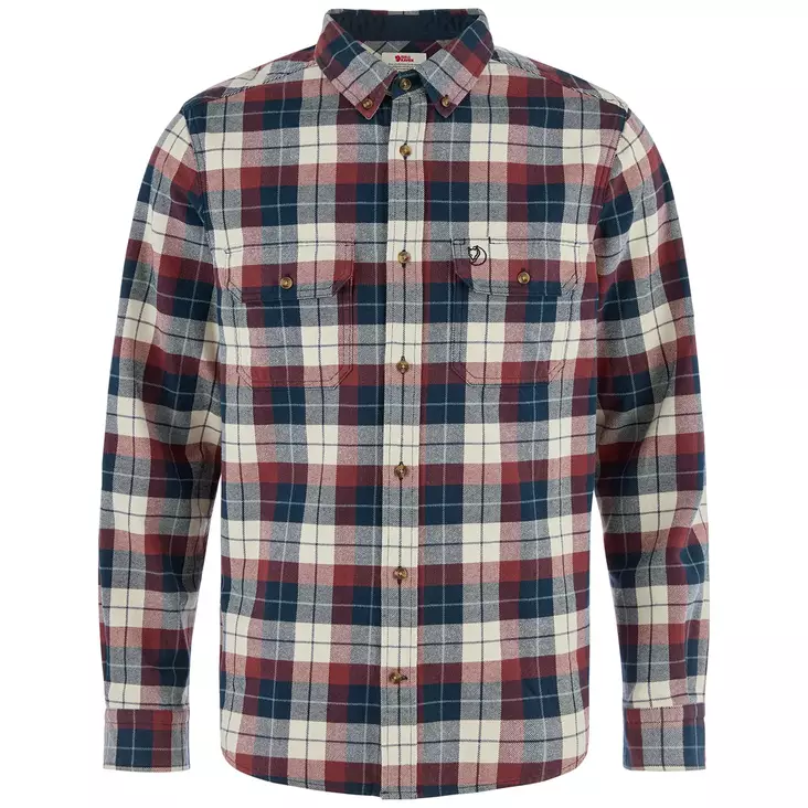 Fjällräven Singi Heavy Flannel Shirt M Dark Navy-Maroon - Kauluspaidat - 7323451205620 - 1