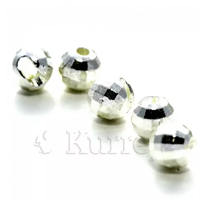 Ikon 2,5mm silver slotted diamond tungsten beads 20pc - Perhokuulat - 6430077070530 - 1