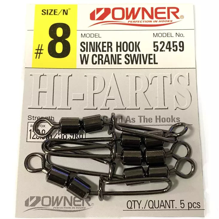 Owner Crane Swivel Lukkoleikari #8 6kpl 58,9kg - Lukot ja leikarit - 4953873480850 - 1