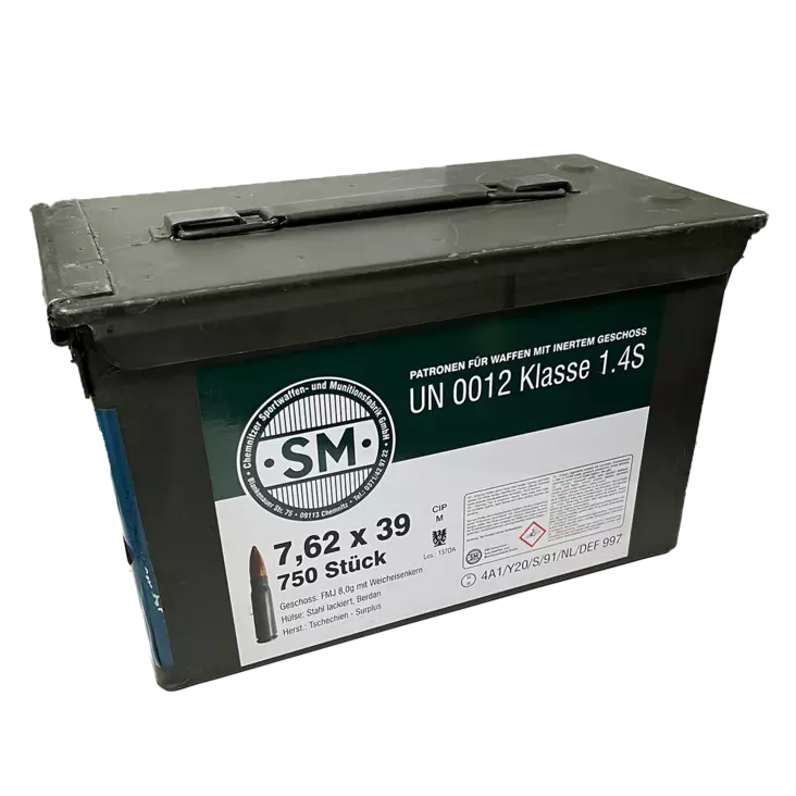 STV Surplus 7,62x39 8g 750st - Kaliber 7,62x39 - 454545612376640 - 1