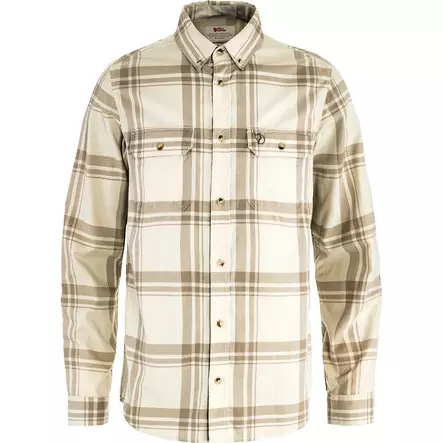 Övik Lite Flannel Shirt M Chalk White - Fossil L - Skjortor - 7323451114281 - 1