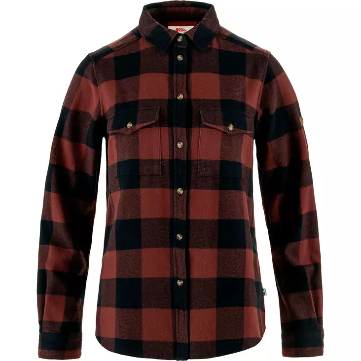 Fjällräven Övik Heavy Flannel Shirt W Dark Navy - Maroon XS - Skjortor - 7323451065361 - 1