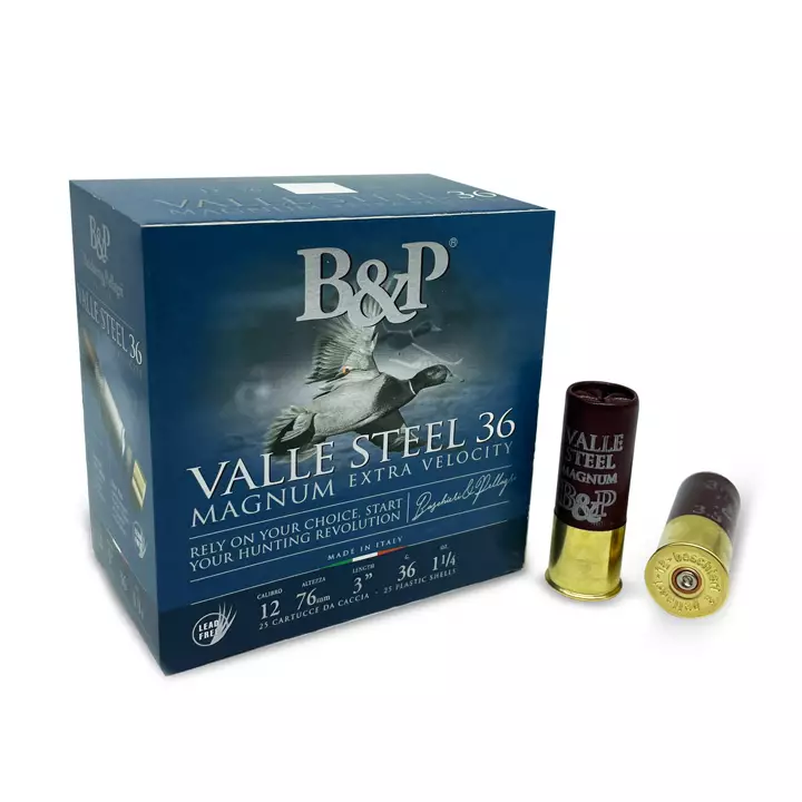 B&P Valle Steel 12/70 32g 3,3mm 25st - Kaliber 12/70 - 8034134046131 - 1