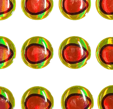 Grimman MC 3D Eye 6,5mm Red Black on Gold - Perhosilmät - 6438407005351 - 1