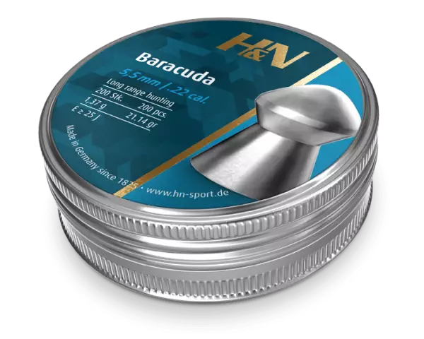 H&N Baracuda 5,5mm 1,37g 200 kpl - Ilmakiväärin ja ilmapistoolin luodit - 4047058001951 - 1