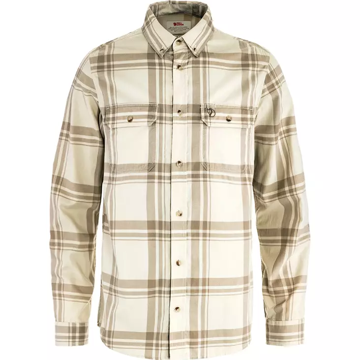Övik Lite Flannel Shirt M Chalk White - Fossil L - Skjortor - 7323451114281 - 1