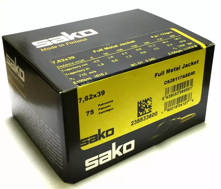 Sako 7,62x39 8g FMJ Speedhead 75kpl - Kaliiperi 7,62x39 - 6438053999561 - 1