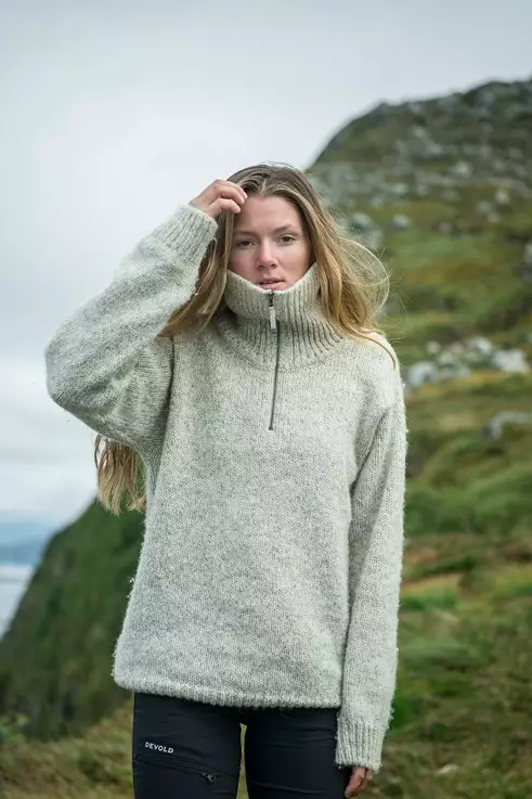 Devold Nansen Wool Zip Neck Grey Melange - Kurre.fi verkkokauppa