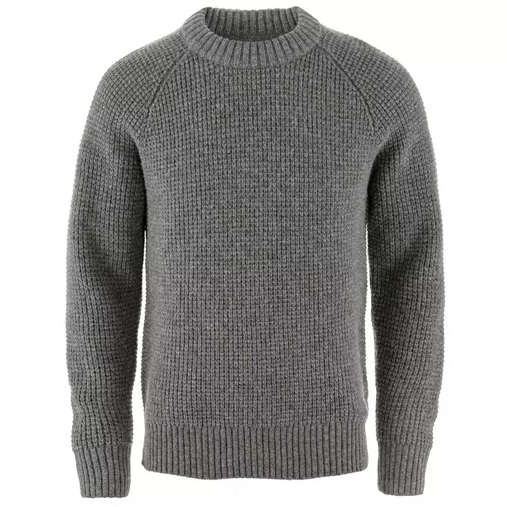 Fjällräven Övik Waffle Knit Grey M - Stickade tröjor och ylletröjor - 7323451117572 - 1