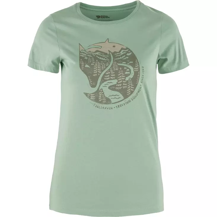 Fjällräven Arctic Fox print T-shirt W L Misty Green - T-skjortor - 7323450987862 - 1