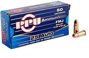 PPU 6,35mm FMJ (25 Auto) 3,25/50grain 50kpl - Pistoolinpatruunat muut kaliiperit - 8605003813002 - 1