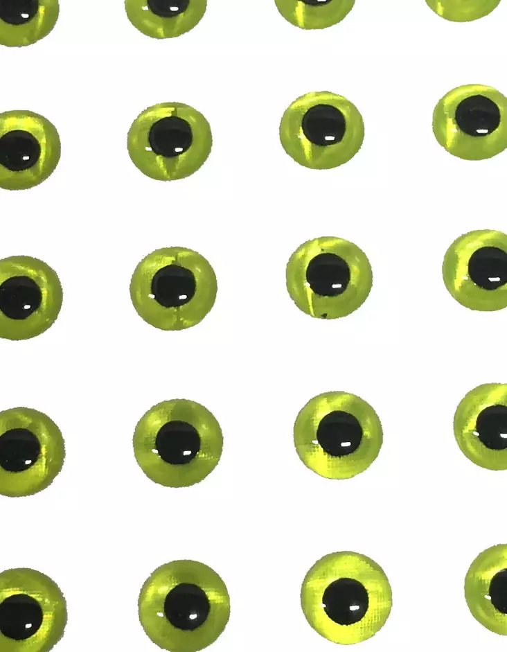 WTP 3D irtosilmä 3,2mm Chartreuse 20kpl - Kuulat, silmät, coneheadit - 3967923809462 - 1