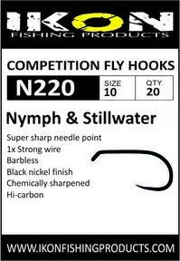 Ikon Competition Fly Hooks N220 Nymph & Stillwater 10 - Väkäsettömät perhokoukut - 6430077070073 - 1