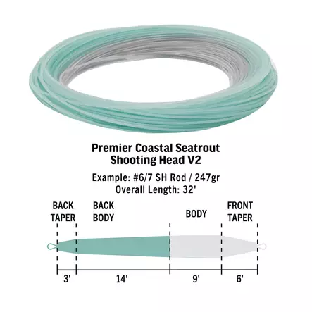 Rio Premier Coastal Seatrout V2 SHD #6-7 16g Float/Hover Gray/Pale Green - Rio yhdenkädensiimat - 730884581813 - 2