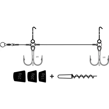 VMC Pike Rig Heavy 2/0 15g, 20g, 25g - Riggar och och småplock för gäddjiggar - 3359228764063 - 2