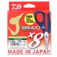 Daiwa J-Braid Grand X8 Chartreuse 135m 0,10mm 7kg sis. kuitusiimasakset - Flätlinor - 043178611173 - 1