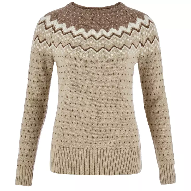 Fjällräven Övik Knit Sweater Fossil-Suede Brown W S - Villapaidat ja neuleet - 7323451210563 - 1