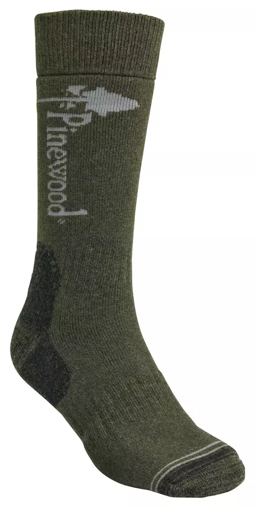 Pinewood Lambswool Sock Olive Melange 37-39 - Vaellussukat - 7331090175273 - 1