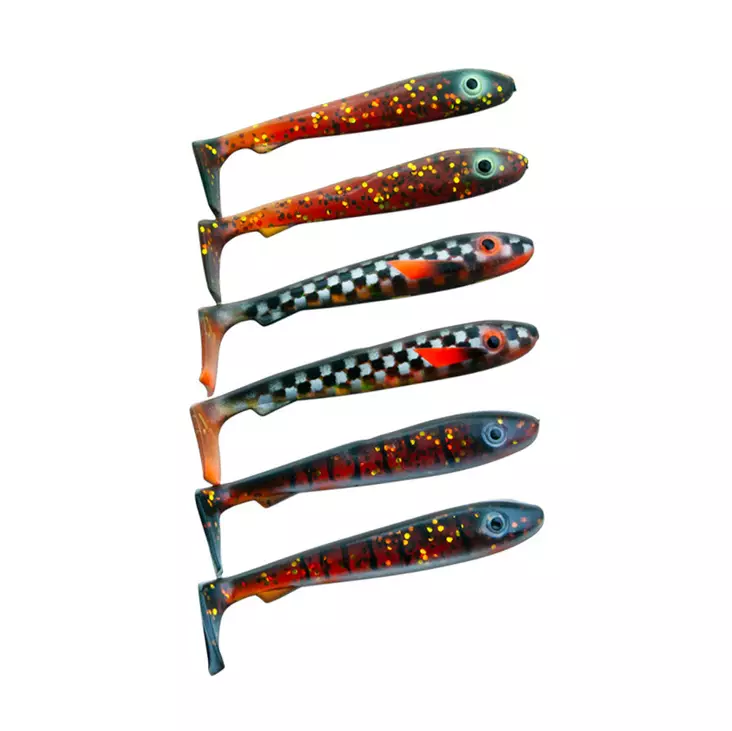 Svartzonker McRubber Bass 8cm 6kpl Motoroil Mix - Jigit ja jigipäät - 7340031014373 - 1