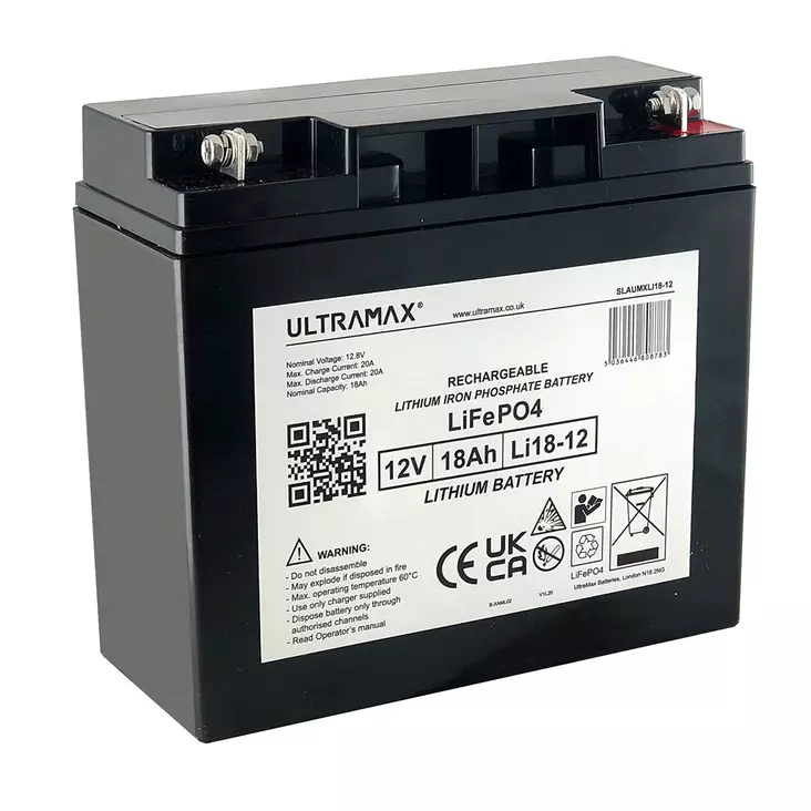 Ultramax LiFePO Akku 12V 18Ah - Veneakut ja laturit - 5036446808783 - 1