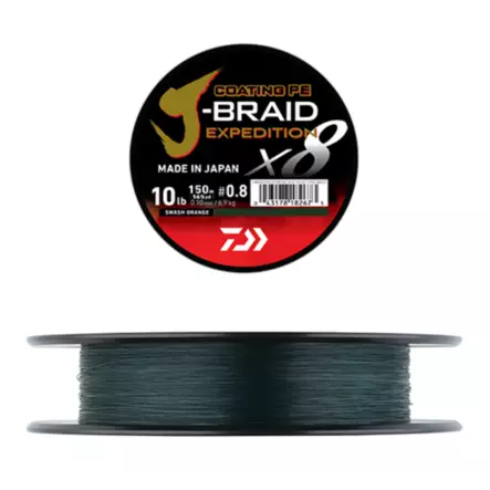 Daiwa J-Braid Expedition x8E 150m 0,32mm Dark Green - Kuitusiimat - 043178182864 - 1