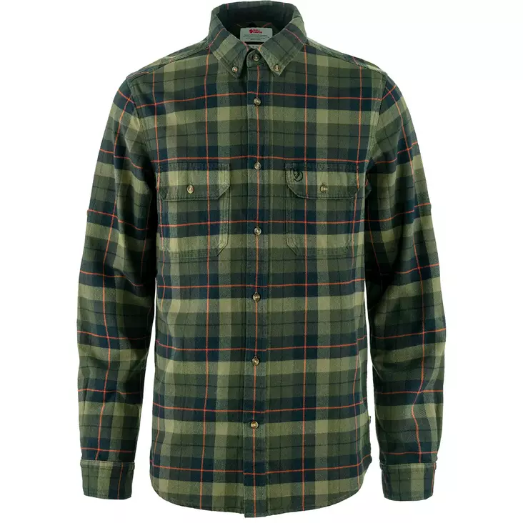 Fjällräven Singi Heavy Flannel Shirt Black/Deep Forest M - Kauluspaidat - 7323451110504 - 1