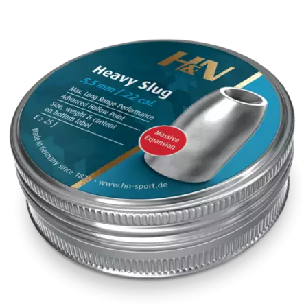 H&N Baracuda Heavy Slug 5,5mm 34gr 150kpl - Ammunition för luftvapen - 4047058022475 - 1