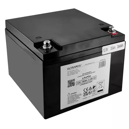 Ultramax LiFePO akku 12V 30Ah - Veneakut ja laturit - 5036446801685 - 1