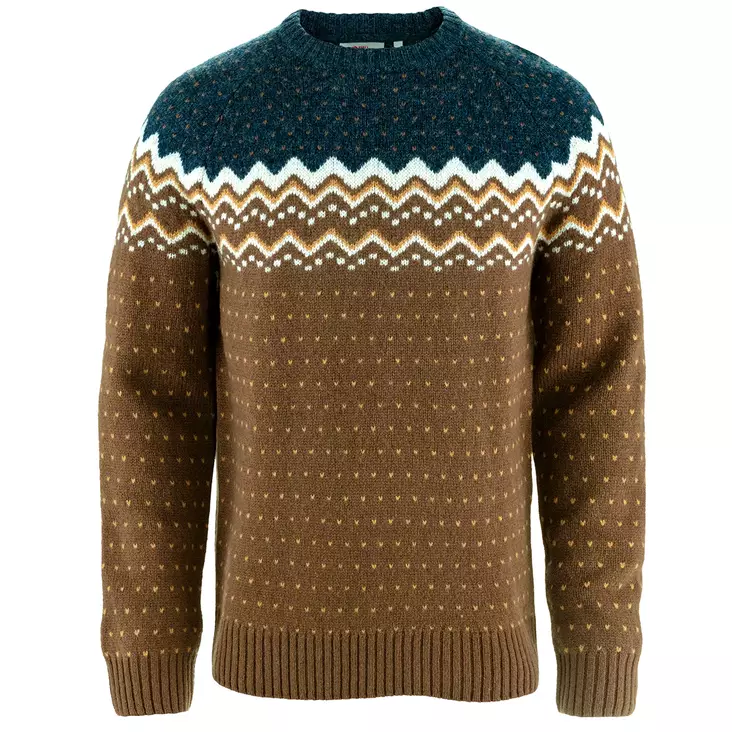 Fjällräven Övik Knit Sweater M Dark Oak/Navy - Villapaidat ja neuleet - 7323451110665 - 1
