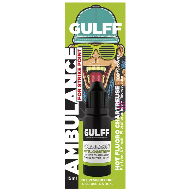 Gulff UV Liima 15ml ambulance hot fluo chartreuse - Lakat, liimat, lisäaineet - 6430068960215 - 1