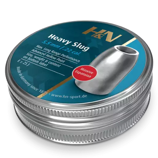H&N Baracuda Heavy Slug 5,5mm 34gr 150kpl - Ammunition för luftvapen - 4047058022475 - 1