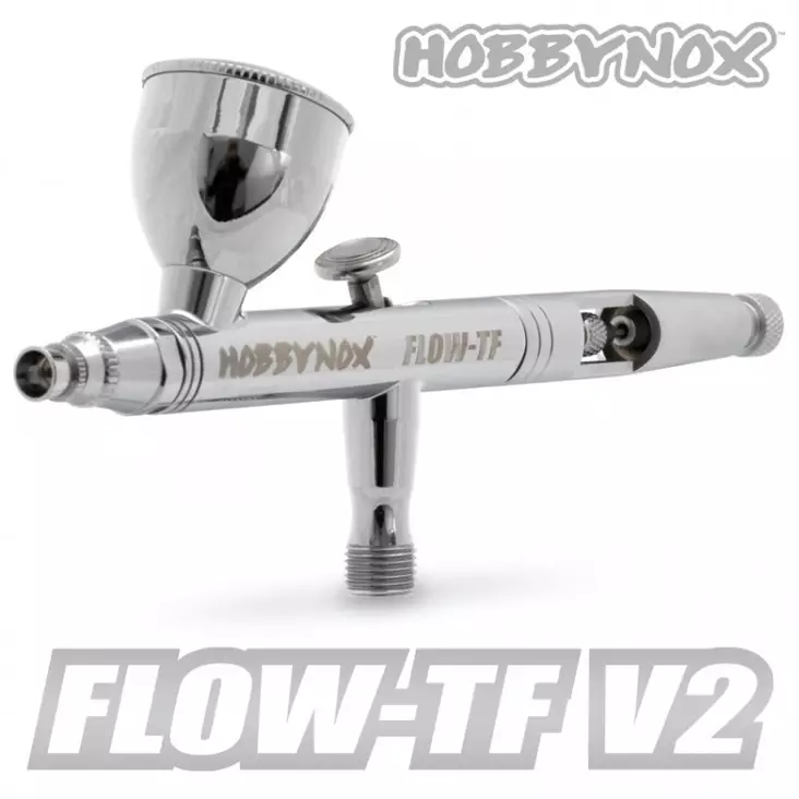 Hobbynox Flow-TF V2 Airbrush Top Feed 0.3/0.5/0.8mm - Tillbehör för betesbygge - 7340056106145 - 1