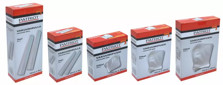 Patriot Vakuumipussi 20x30cm 50kpl - Vakuumikoneet ja lihamyllyt - 6417512527415 - 1
