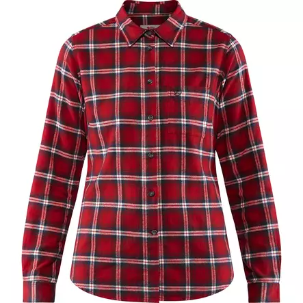 Fjällräven Övik Flannel Shirt W L Deep Red - Collared Shirts - 7323450544096 - 1