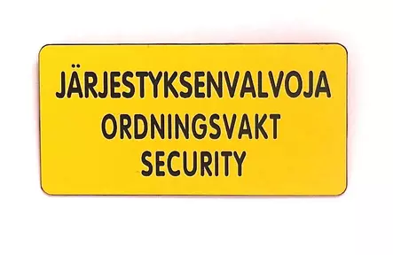 Järjestyksenvalvojan Tunnus Neulakiinnitys - Vartijan pientarvikkeet - 3964234982686 - 1