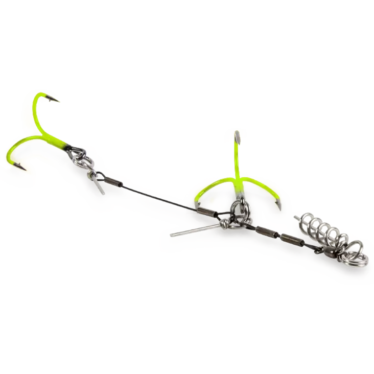 CWC Pro UV Chartreuse Stinger SS 60lb Junior Tandem 1 - Kumikalarigit ja rigaustarvikkeet - 7340029434466 - 1