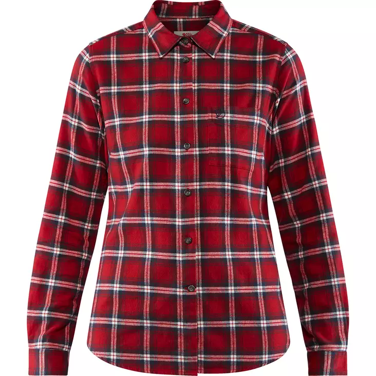 Fjällräven Övik Flannel Shirt W L Deep Red - Collared Shirts - 7323450544096 - 1