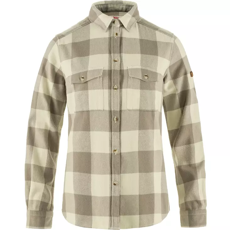 Fjällräven Övik Heavy Flannel Shirt W S Fog-Chalk White - Kauluspaidat - 7323451065286 - 1
