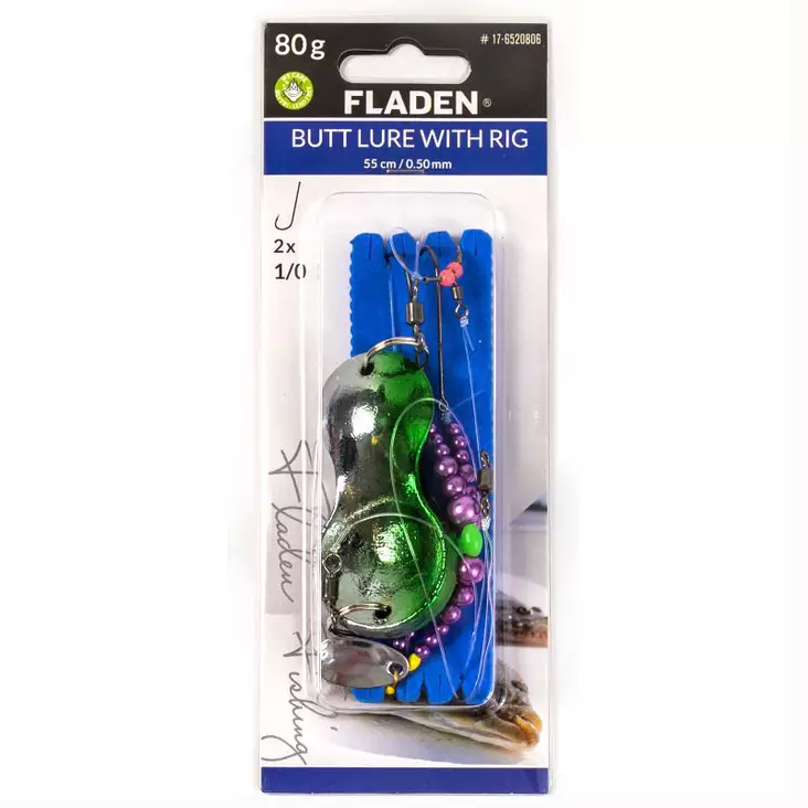 Fladen Butt Lure with rig 100g 55cm 0,50mm Green/Silver - Merikalastusvieheet - 7333109039286 - 1