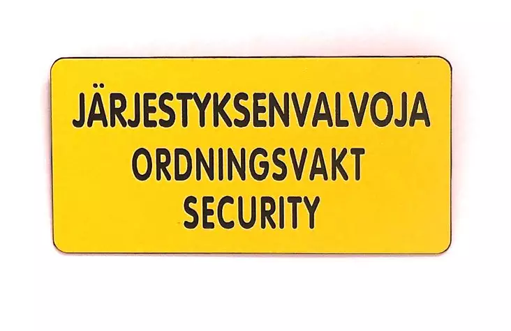 Järjestyksenvalvojan Tunnus Neulakiinnitys - Vartijan pientarvikkeet - 3964234982686 - 1