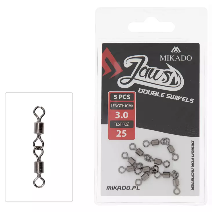 Mikado Jaws Double Swivels 3cm 25kg 5kpl - Lukot ja leikarit - 5900637054696 - 1