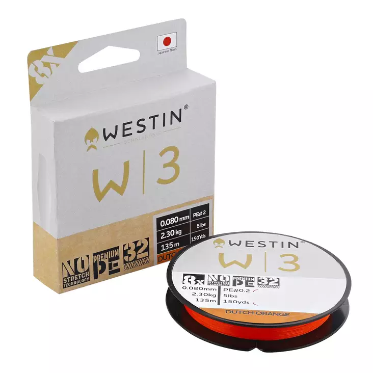 Westin W3 8-Braid 135m Dutch Orange 0,08mm - Flätlinor - 5707549492406 - 1
