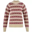 Fjällräven Jacquard Knit W L Light Beige/Mesa Purple - Wool Sweaters and Knitwear - 7323451203657 - 1