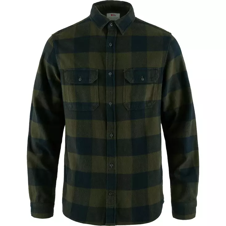 Fjällräven Övik Heavy Flannel Shirt M M Deep Forest-Dark Navy - Kauluspaidat - 7323451063107 - 1