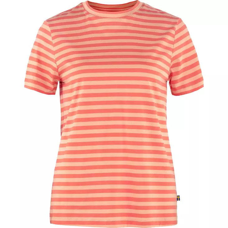 Fjällräven Striped T-shirt W Cotton Sky/Poppy Fields XS - T-Paidat - 7323450751517 - 1