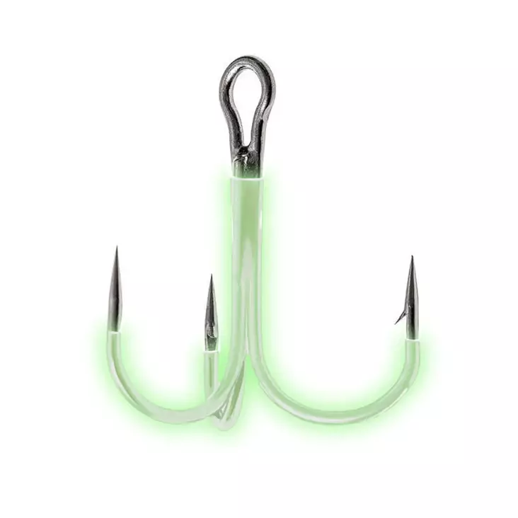 Fladen Treble Hook Glow 5pcs 5/0 - Heittokalastus koukut - 7392080001507 - 1