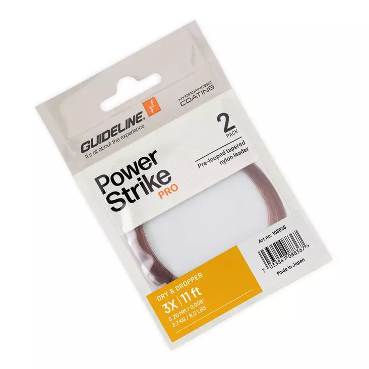 Guideline Power Strike Pro Dry & Dropper 3X 0,20mm 3,7kg - Perhokalastus perukesiimat - 7033841088367 - 1