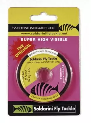 Soldarini New Two Tone Indicator Line 0,251mm Yellow&Red 30m - Nymph- siimat, perukkeet ja indikaattori - 8059016751637 - 1